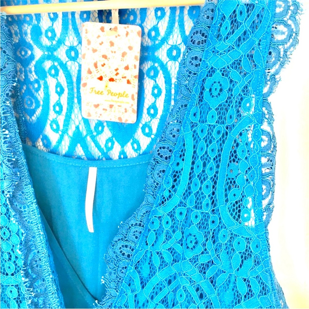 Free People Blue Lace Midi Dress